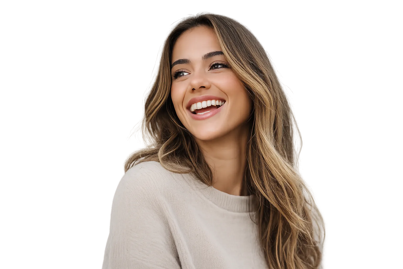 Paciente sonriendo feliz